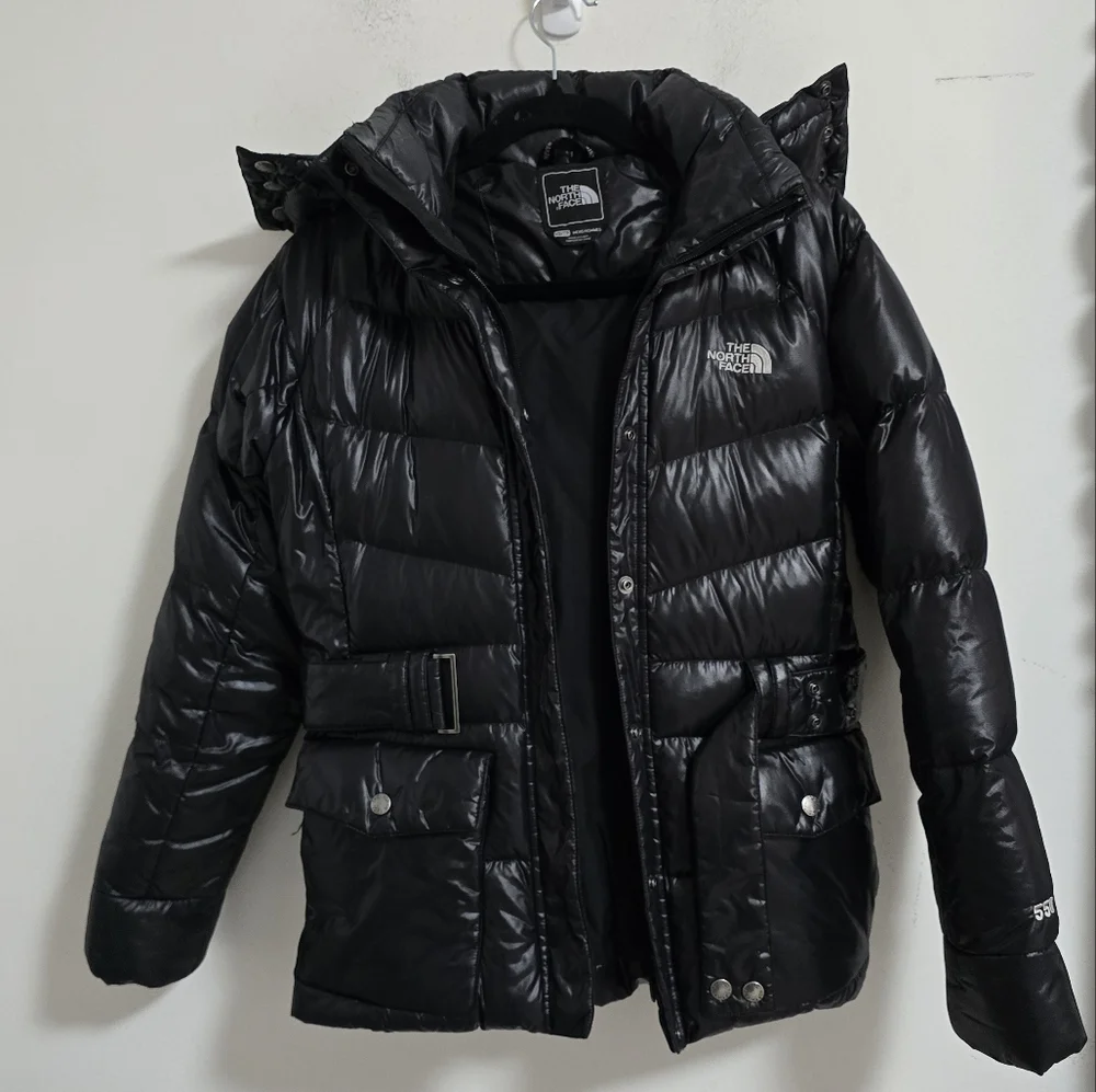 The North Face black Menlo belted puffer down jacket size S - Picture 7 of 15